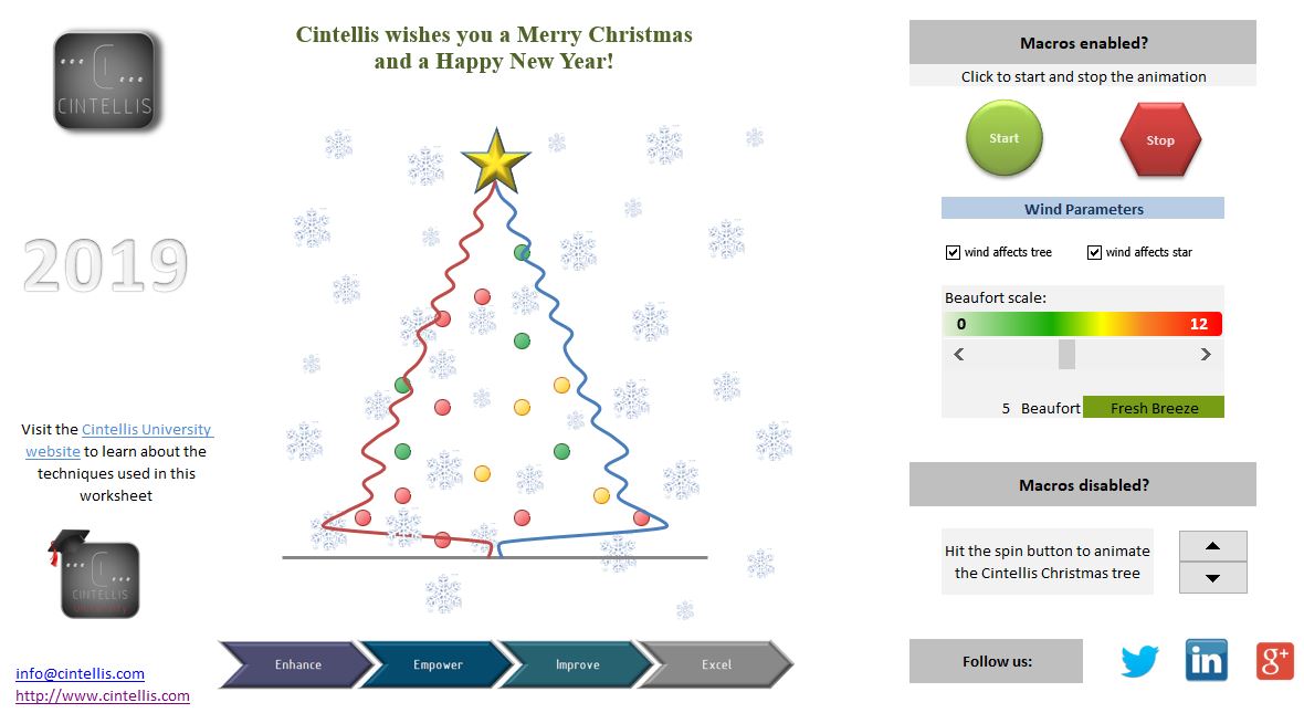 Cintellis University Cintellis Excel Christmas Tree